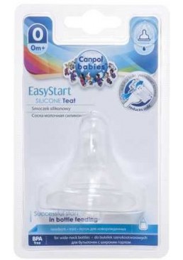 Соска силиконовая для бутылочки Canpol babies Easy Start с широким отверстием, 1 шт
